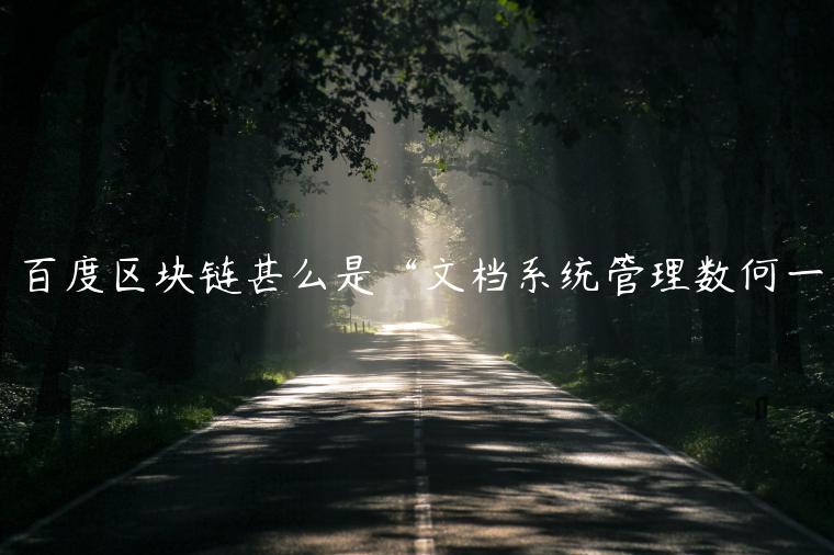 百度区块链甚么是“文档系统管理数何一