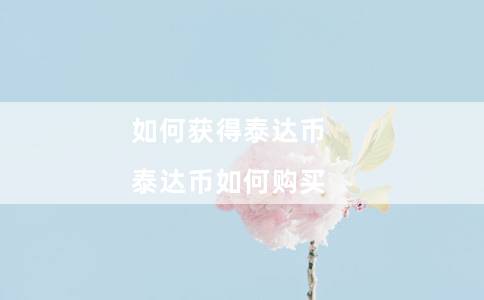 如何获得泰达币（泰达币如何购买）