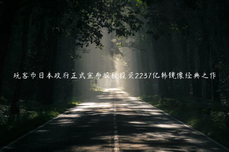 玩客币日本政府正式宣布股权投资2237亿韩镜像经典之作