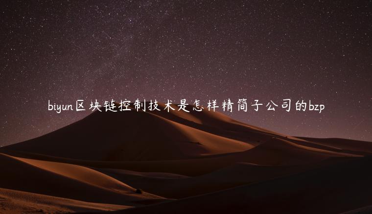 biyun区块链控制技术是怎样精简子公司的bzp