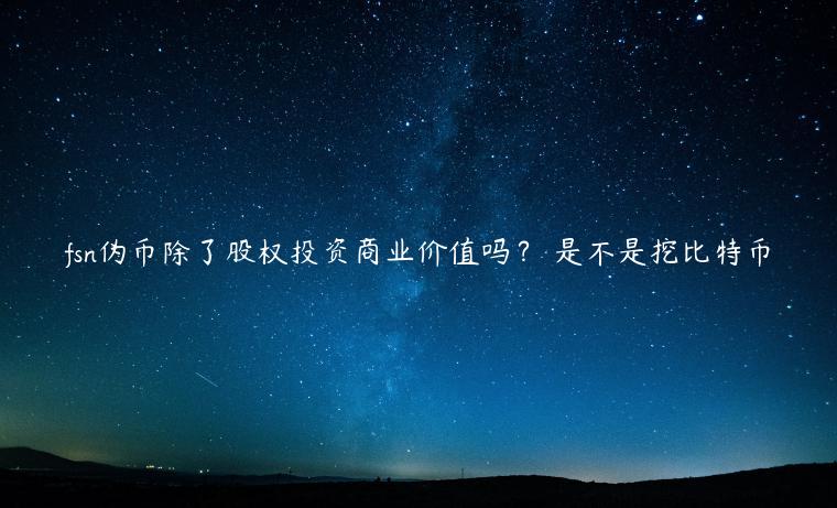 fsn伪币除了股权投资商业价值吗？ 是不是挖比特币