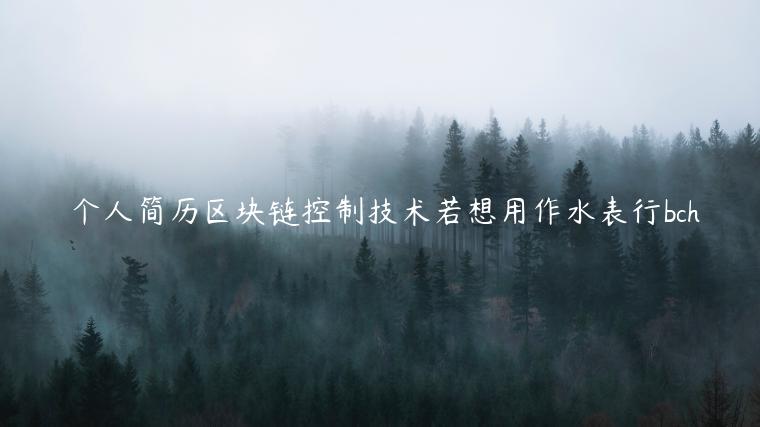 僴个人简历区块链控制技术若想用作水表行bch