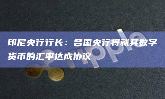 印尼央行行长:各国央行将就其数字货币的汇率达成协议 印尼央行行长:各国央行将就其数字货币的汇率达成协议