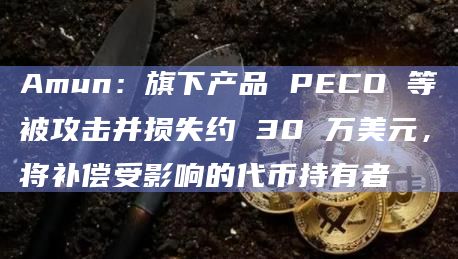 Amun：旗下产品 PECO 等被攻击并损失约 30 万美元，将补偿受影响的代币持有者