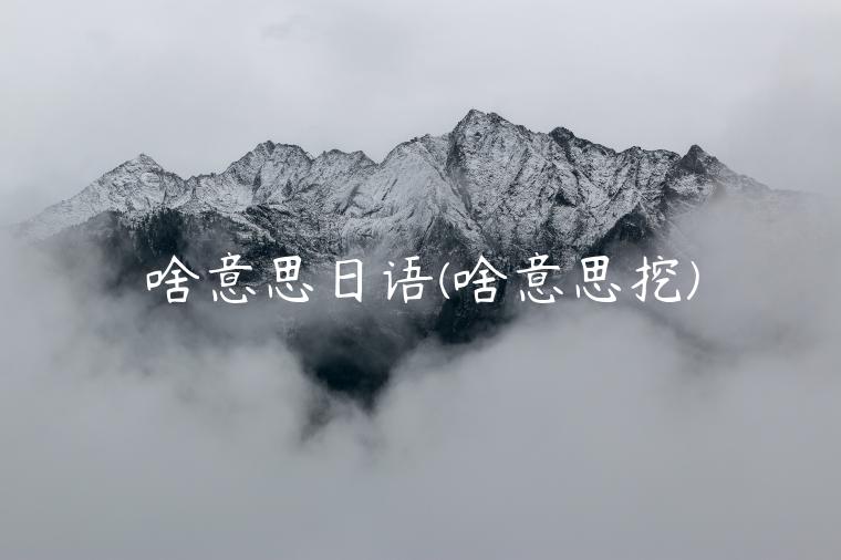 啥意思日语(啥意思挖)