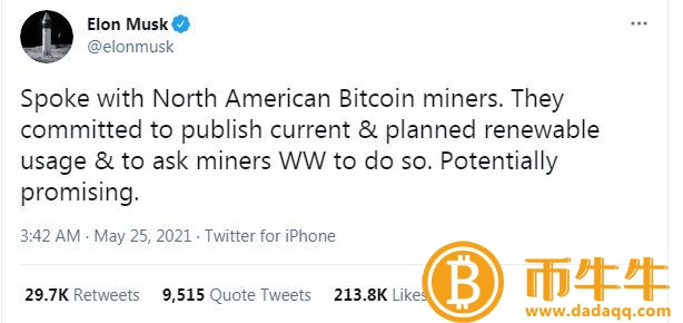 与比特币矿讨论可再生能源 BTC一度弹到近4万美元2