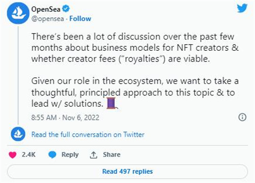 OpenSea推出链上工具以强制执行版税1