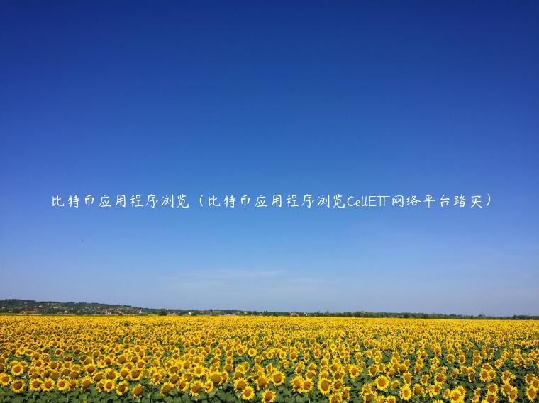 比特币应用程序浏览（比特币应用程序浏览CellETF网络平台踏实）