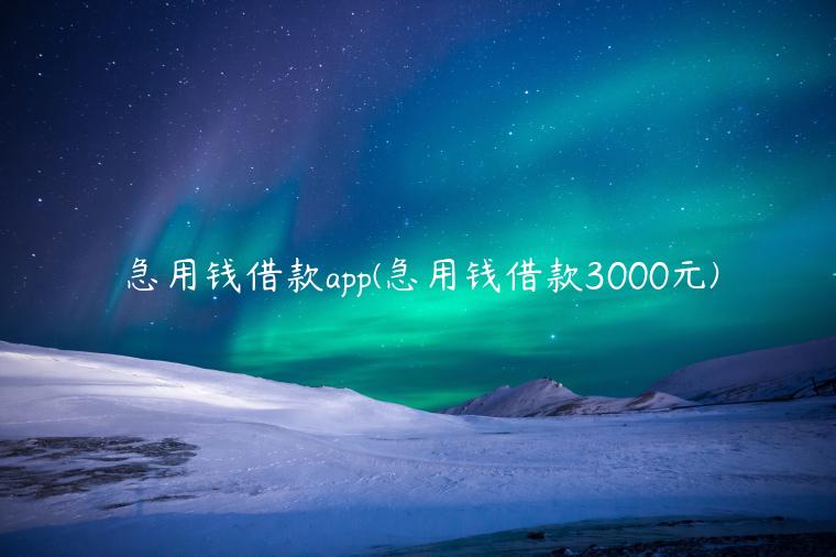 急用钱借款app(急用钱借款3000元)