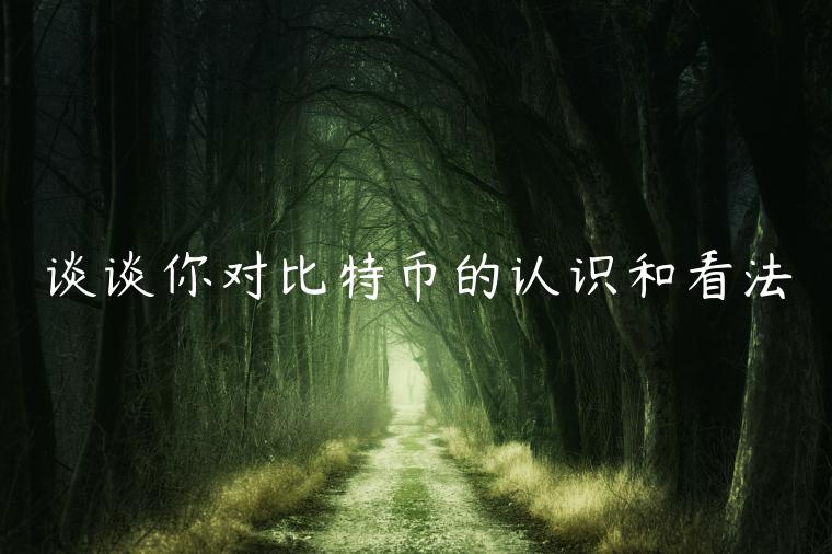 谈谈你对比特币的认识和看法