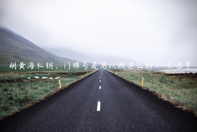 胡黄海私钥、门牌号是用以做甚么的？ 王启亨