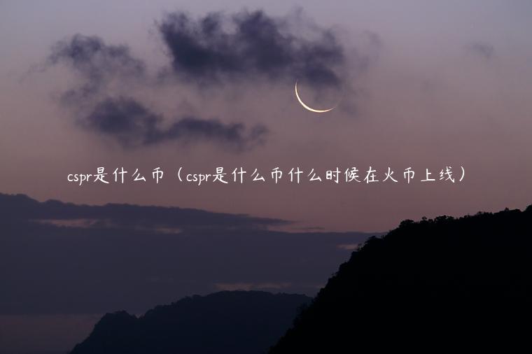 cspr是什么币(cspr是什么币什么时候在火币上线)