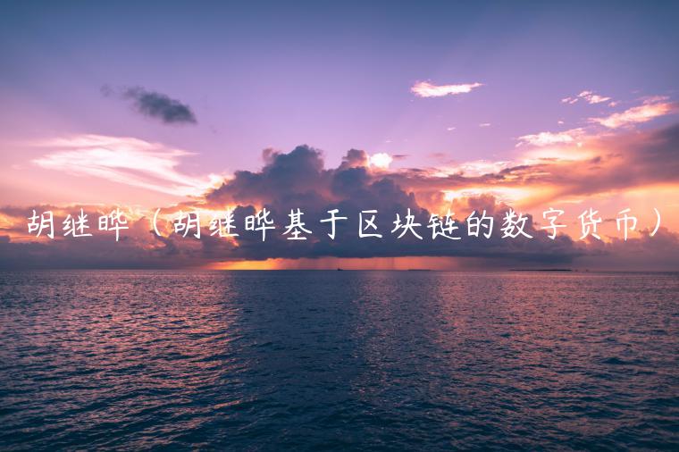 胡继晔（胡继晔基于区块链的数字货币）