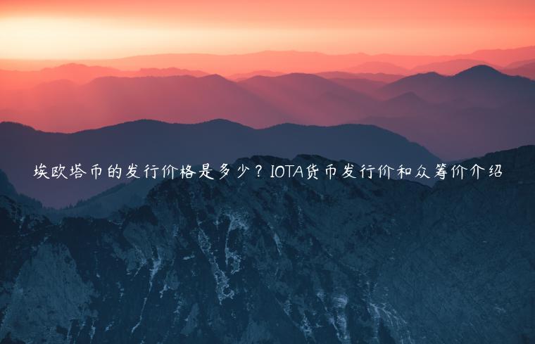 埃欧塔币的发行价格是多少？IOTA货币发行价和众筹价介绍