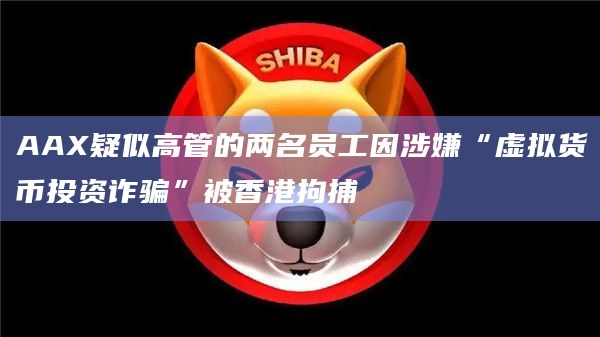 AAX疑似高管的两名员工因涉嫌“虚拟货币投资诈骗”被香港拘捕