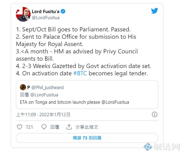 效仿萨尔瓦多拥抱比特币!东加王国前议员:最早在11月使用BTC法定货币插图1 效仿萨尔瓦多拥抱比特币!东加王国前议员:最早在11月使用BTC法定货币