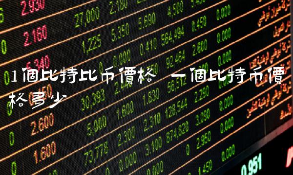 1个比特比币价格 一个比特币价格多少