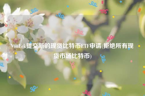 VanEck提交新的现货比特币ETF申请(拒绝所有现货市场比特币)