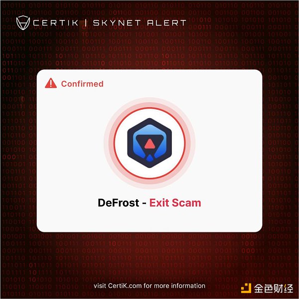 或是「自导自演」？Defrost Finance公告称黑客已退还资金1