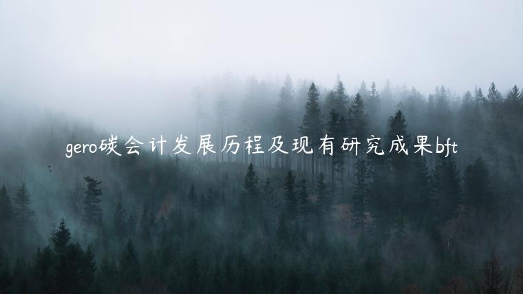 gero碳会计发展历程及现有研究成果bft插图 gero碳会计发展历程及现有研究成果bft