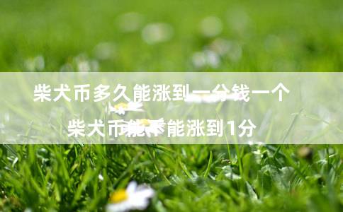 柴犬币多久能涨到一分钱一个（柴犬币能不能涨到1分）