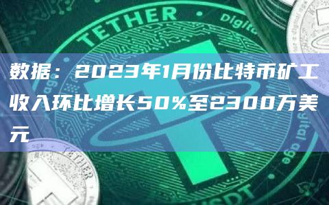 数据：2023年1月份比特币矿工收入环比增长50%至2300万美元