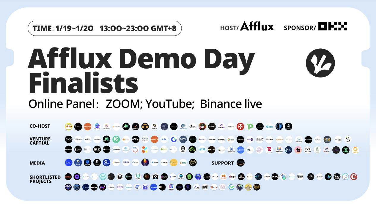 AFFLUX首届Demo Day：汇聚各大赛道近百个Web3早期项目