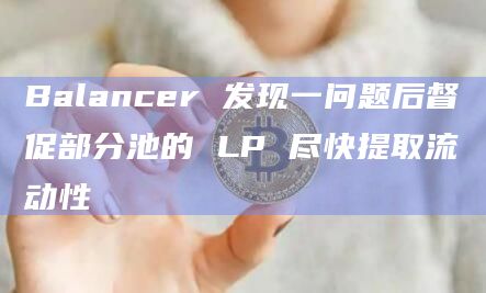 Balancer 发现一问题后督促部分池的 LP 尽快提取流动性