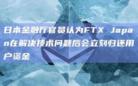 日本金融厅官员认为FTX Japan在解决技术问题后会立刻归还用户资金