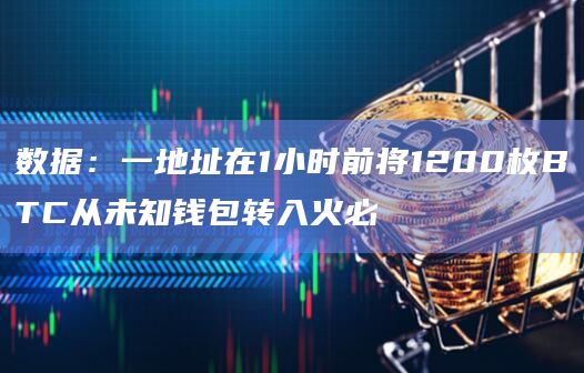 数据：一地址在1小时前将1200枚BTC从未知钱包转入火必