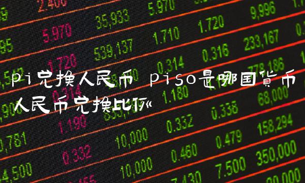 piso是哪国货币人民币兑换比例