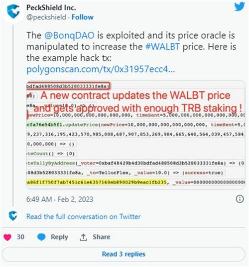 BonqDAO协议在oracle黑客攻击后遭受1.2亿美元的损失