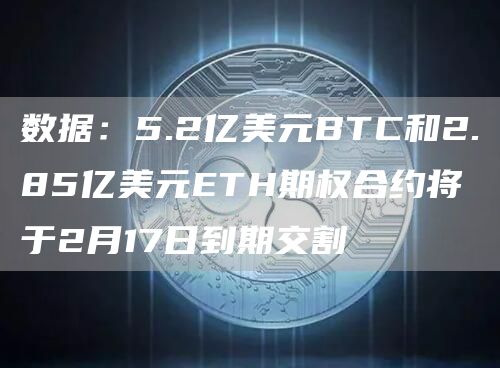 数据：5.2亿美元BTC和2.85亿美元ETH期权合约将于2月17日到期交割