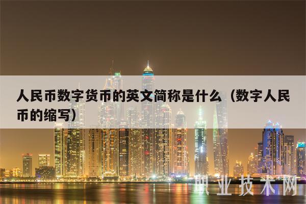 人民币数字货币的英文简称是什么（数字人民币的缩写）