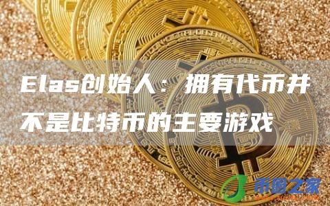 Elas创始人：拥有代币并不是比特币的主要游戏