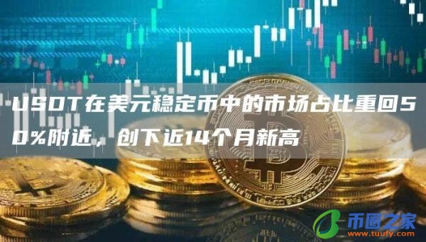 USDT在美元稳定币中的市场占比重回50%附近，创下近14个月新高