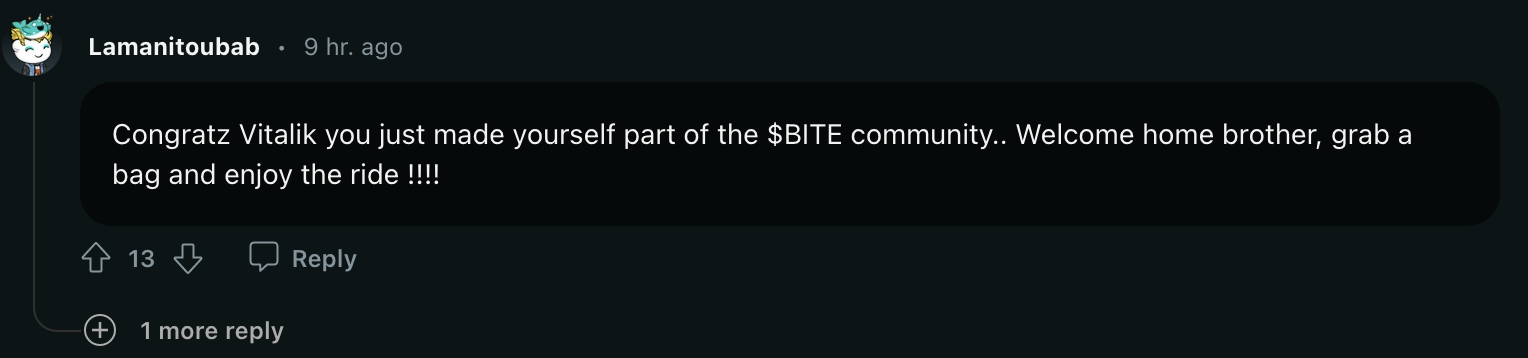 V神在Reddit炮轰BITE及MEME板块代币！反帮拉盘90%