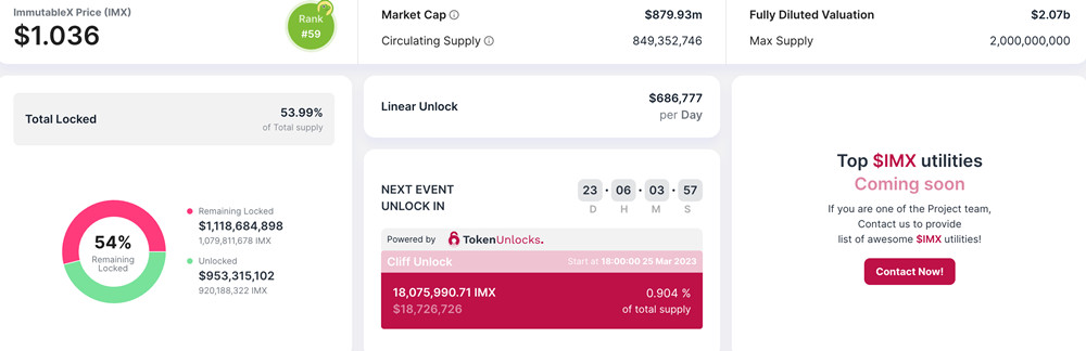 3月代币解锁潮！包括APE、BIT、APT、DYDX、IMX、YGG、GLMR、GLMR