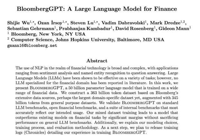 ChatGPT引爆的AI热潮“烧到”金融圈,彭博社推出BloombergGPT,支持金融行业内的各类任务 ChatGPT引爆的AI热潮“烧到”金融圈,彭博社推出BloombergGPT,支持金融行业内的各类任务