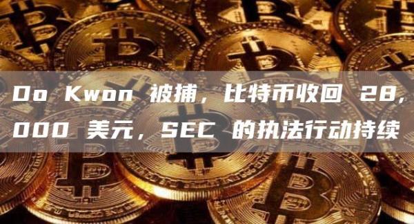 Do Kwon 被捕，比特币收回 28,000 美元，SEC 的执法行动持续