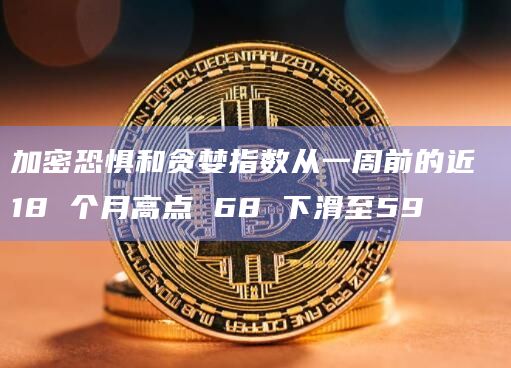 加密恐惧和贪婪指数从一周前的近 18 个月高点 68 下滑至59