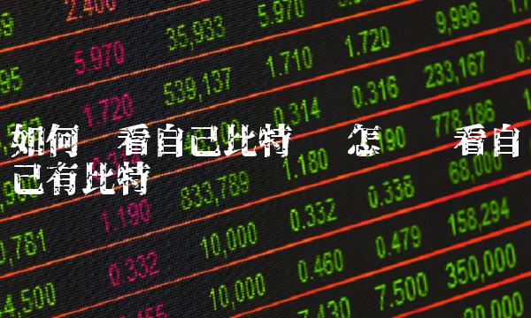 怎么查看自己有比特币