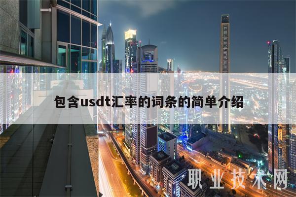 包含usdt汇率的词条的简单介绍