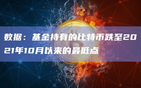 数据:基金持有的比特币跌至2021年10月以来的最低点