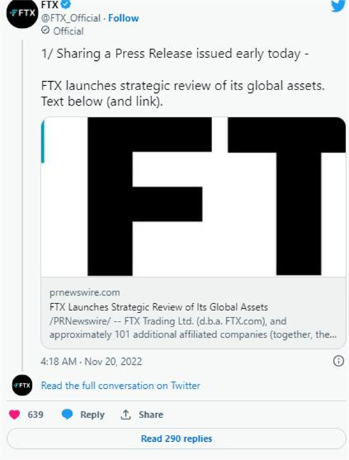 破产的加密货币交易所 FTX开始对全球资产进行战略审查