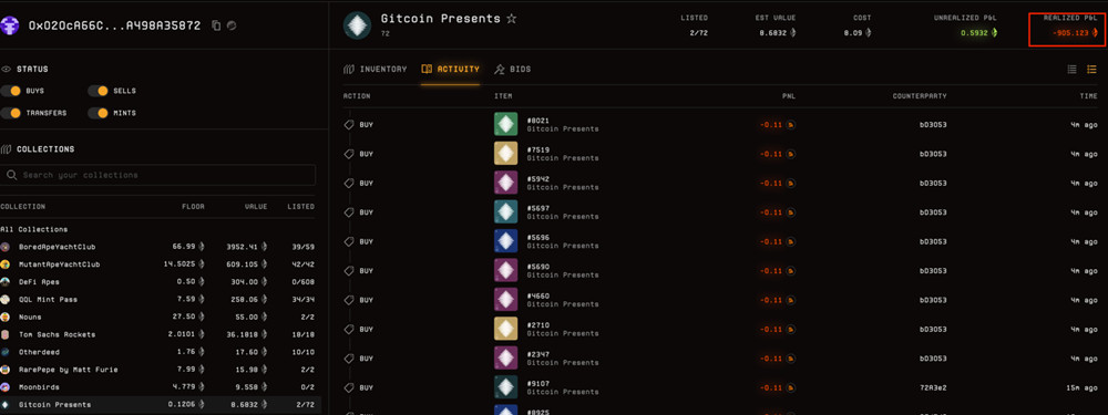 黄立成买V神NFT惨赔900ETH！总亏超过150万美元