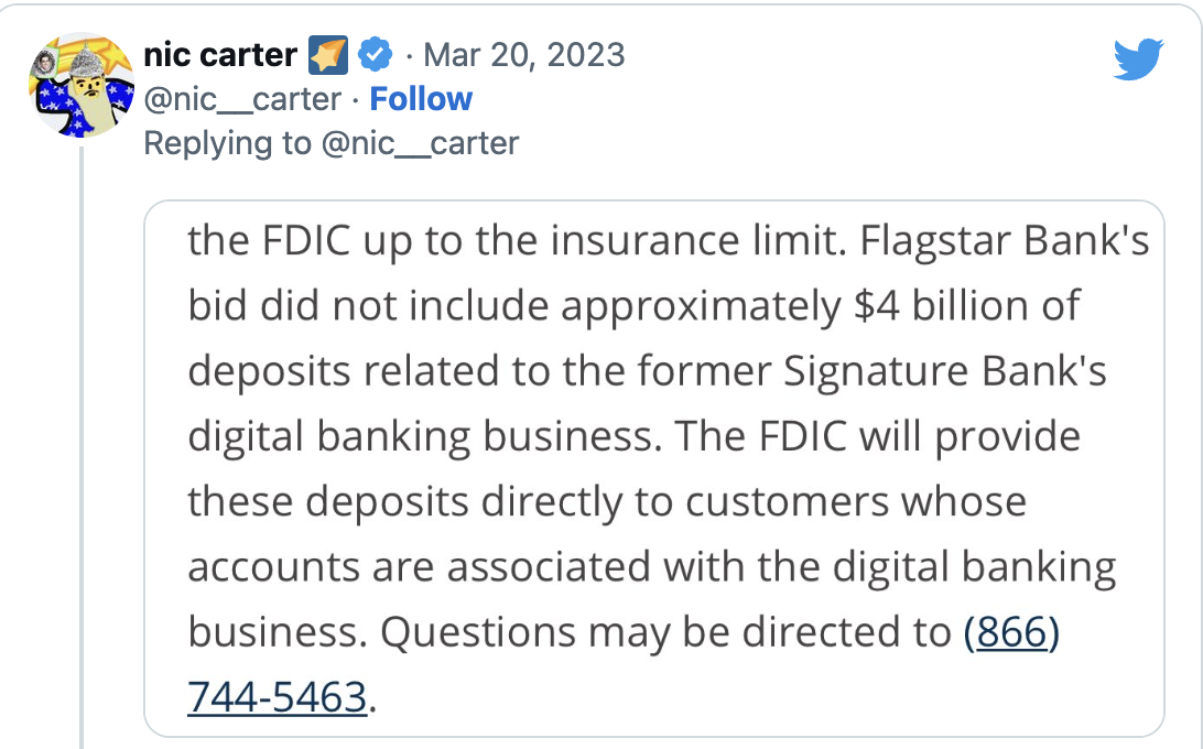 FDIC向旗星银行出售签名银行存款，不包括加密货币的存款