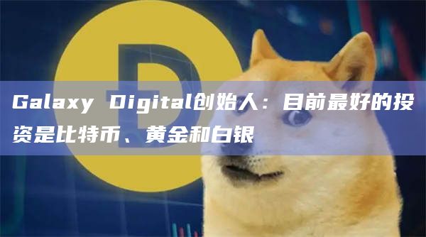 Galaxy Digital创始人:目前最好的投资是比特币、黄金和白银