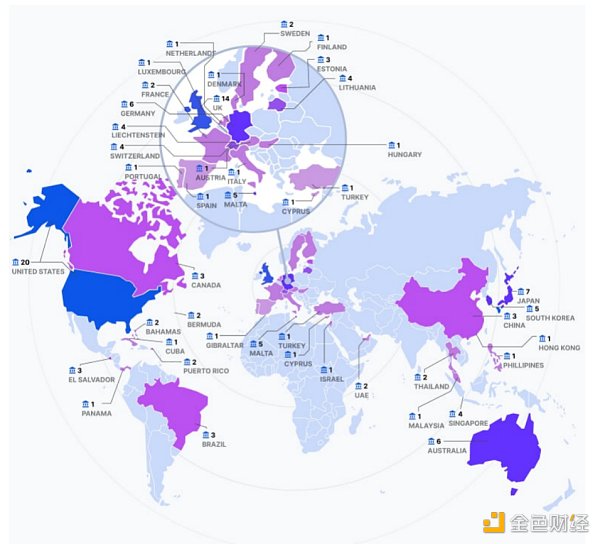 金色观察 | 全球各地都有哪些加密友好银行