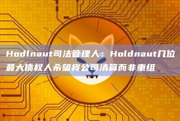 Hodlnaut司法管理人：Holdnaut几位最大债权人希望将公司清算而非重组